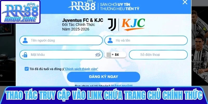 Truy cập vào link chứa trang chủ chính thức